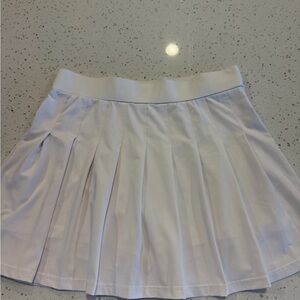 White Pleated Women’s Skater Skirt - Classic Circle Style for Tennis
